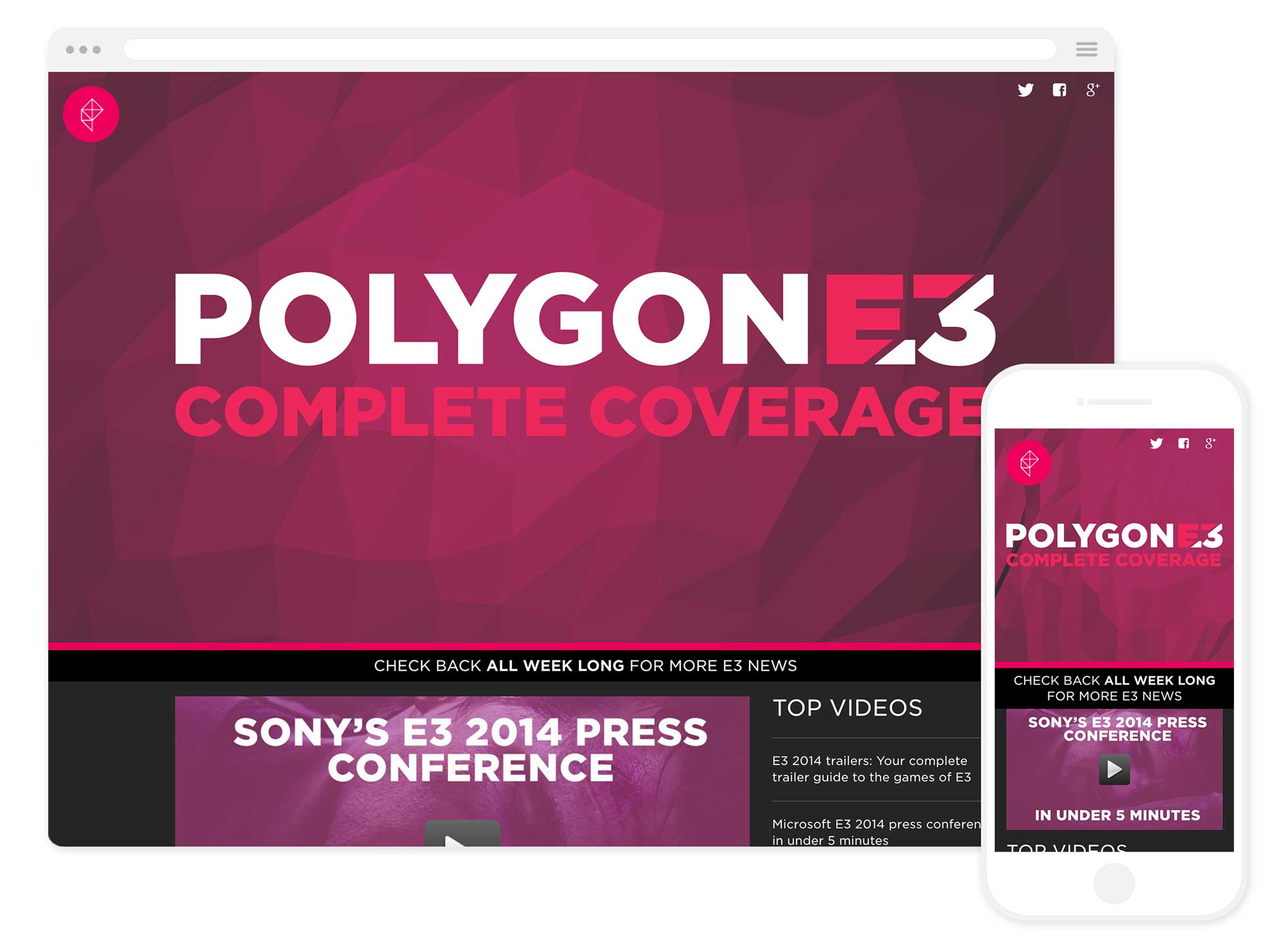 Image of the Polygon E3 website