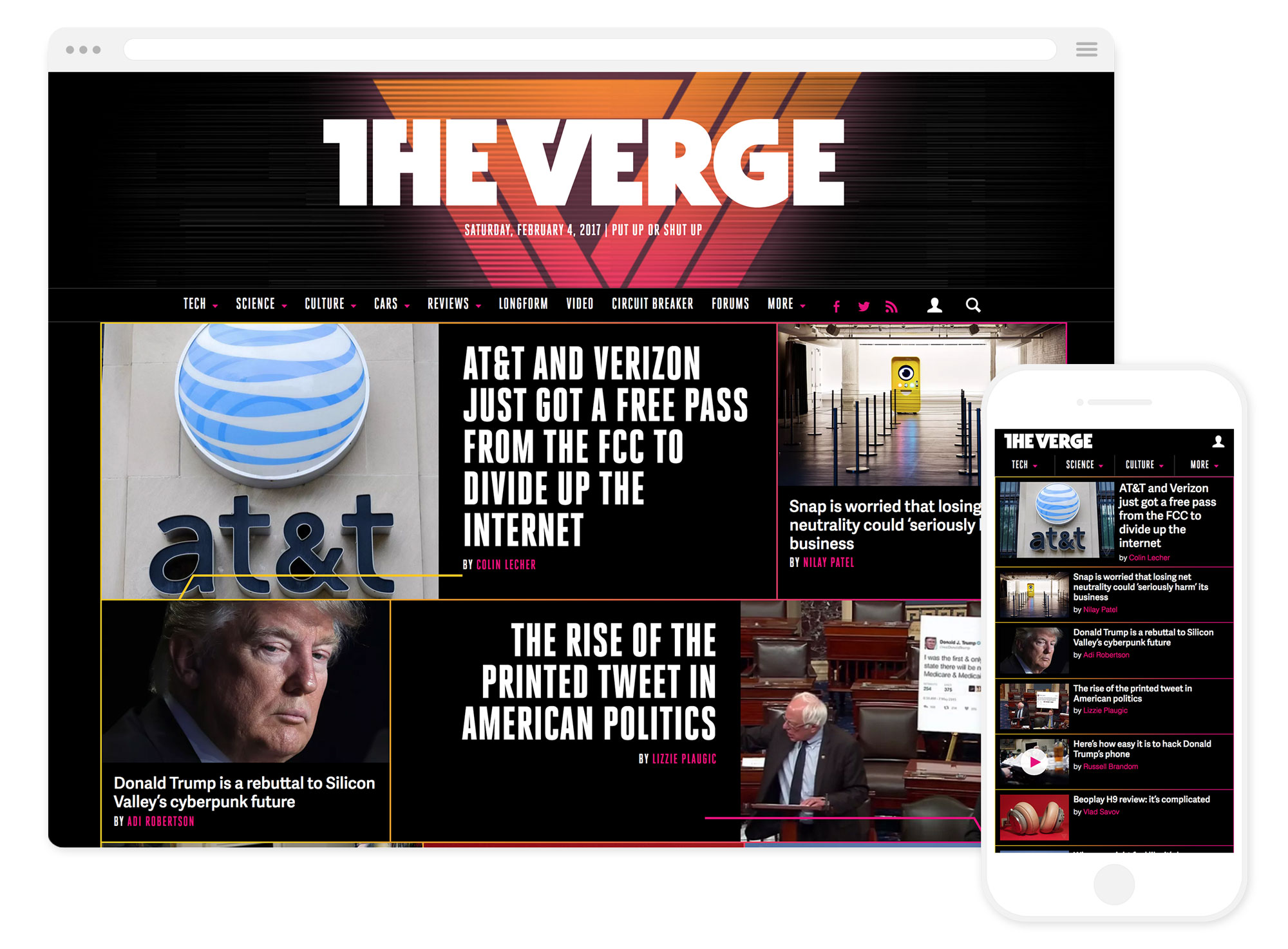 The Verge's brand new homepage