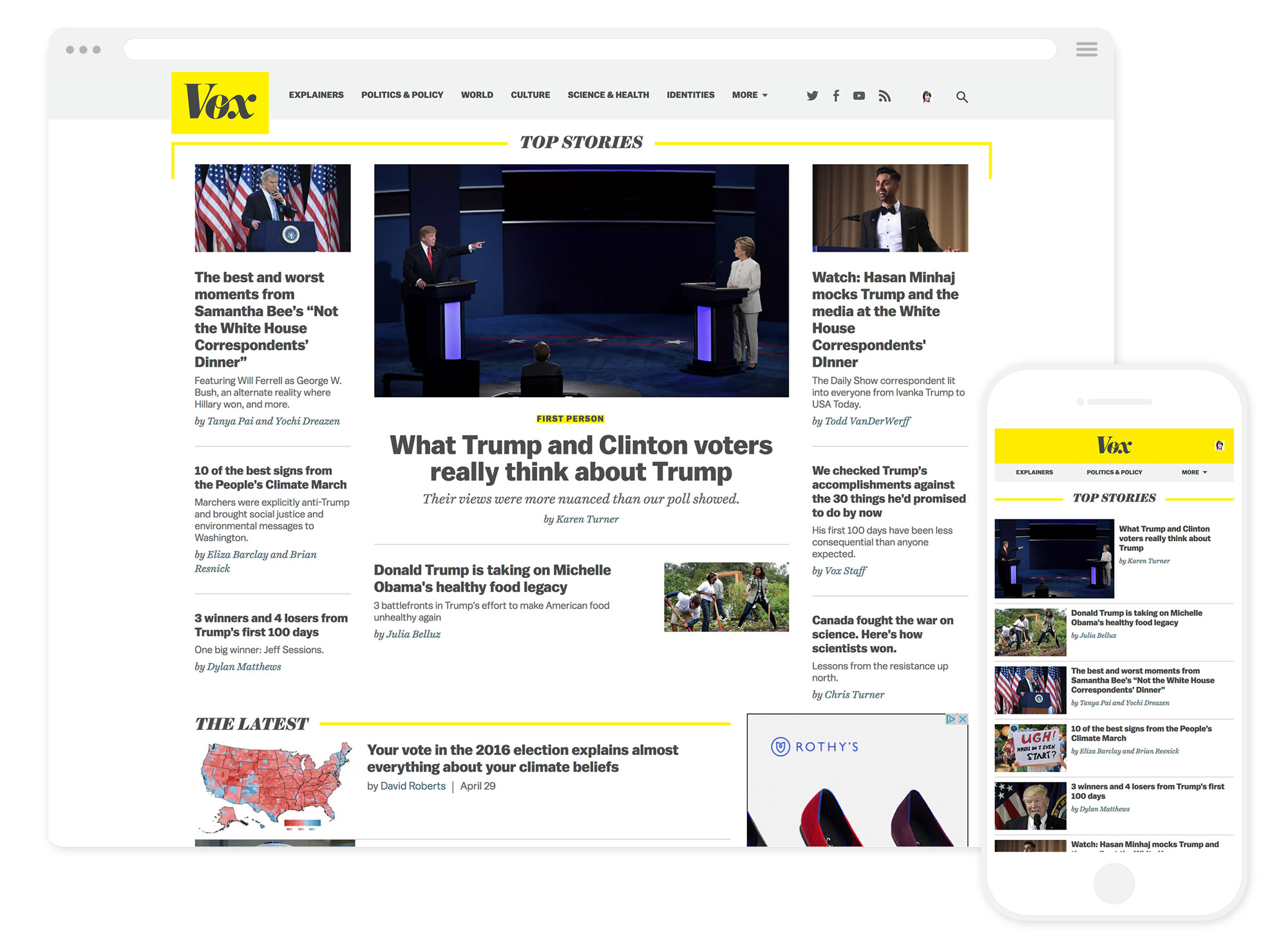 Vox's homepage